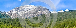 Beautiful view of Pahalgam, known as â€˜Valley of Shepherdsâ€™ of Kashmir valley Paradise on Earth surrounded by snow frozen