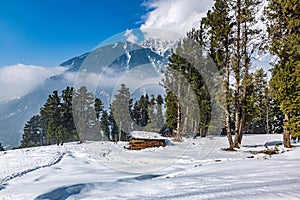 View of pahalgam valley, Pahalgam, Kashmir, India photo