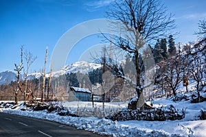 Beautiful view of Pahalgam during winter season photo