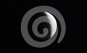 Beautiful view of partial lunar eclipse