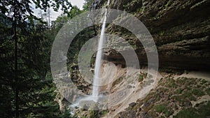 Beautiful view of the Pericnik waterfall in Triglav National Park, Slovenia