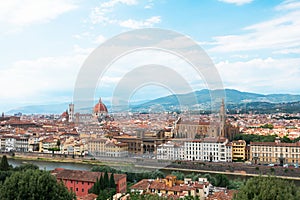 Beautiful view from Piazza Michelangelo in Florence, Italy