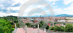 Beautiful view from Piazza Michelangelo in Florence, Italy