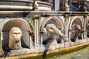 Beautiful view of Piazza Pretoria, or Piazza della Vergogna, in Palermo