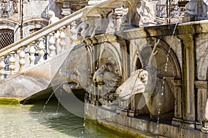 Beautiful view of Piazza Pretoria, or Piazza della Vergogna, in Palermo