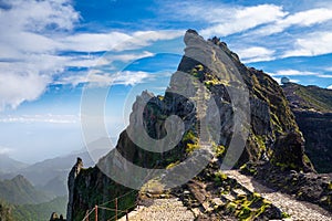 Beautiful view of Pico do Arieiro on Madeira island, Portugal photo