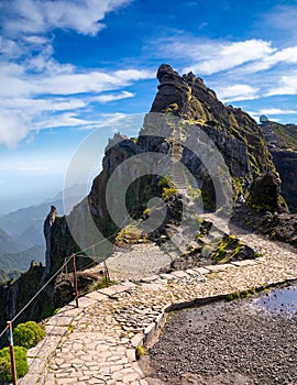 Beautiful view of Pico do Arieiro on Madeira island, Portugal photo