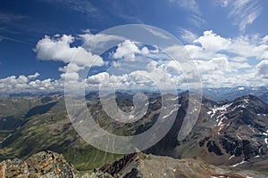 Beautiful view from the piz languard in grisons