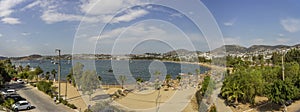 Beautiful view of the plaza and the bay near Bodrum Turkey