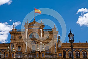 Beautiful view of Plaza de Espana in Seville