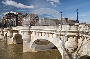 Beautiful view of the Pont Neuf in Paris, France, on a sunny day