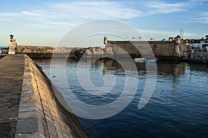 Beautiful view of Ponta da Bandeira Fort in Lagos Algarve, Portugal