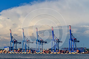 Beautiful view of the port aquatory in Klaipeda, Lithuania photo