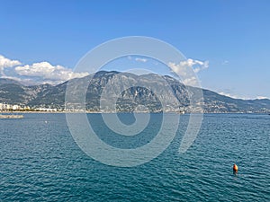 Beautiful view by the port of the seaside city Kalamata in Messenia, Peloponnese, Greece