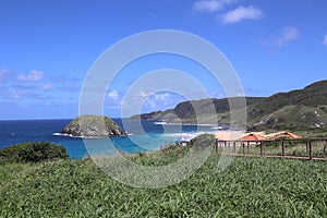 Beautiful view of Praia do Leao at Fernando de Noronha Marine National Park, a Unesco World Heritage site, Pernambuco