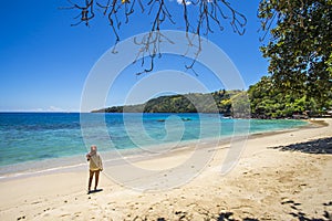 Beautiful view of Pulisan Beach, located in Likupang, Minahasa Utara, Indonesia.