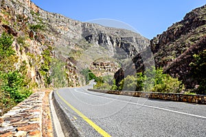 Beautiful view of the R324 road between Barrydale and Swellendam in South Africa