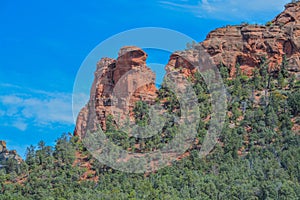 Beautiful view of Red rock formations in Northern Arizona, Yavapai County, Coconino National Forest, Arizona