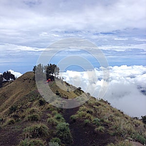 Beautiful view of Rinjani Mauntain, Lombok, West Nusatenggara