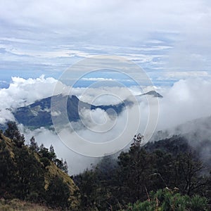 Beautiful view of Rinjani Mauntain, Lombok, West Nusatenggara