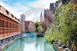 Beautiful view of river with bridge in Ghent