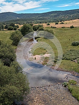 beautiful view of the river Eresma in the Valsain valley photo