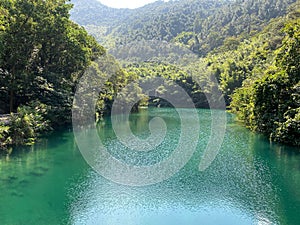 Beautiful view of a river surrounded by trees in Zhaoqing, China