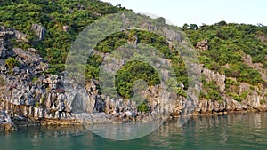 Beautiful view of rock island in Halong Bay, Vietnam.