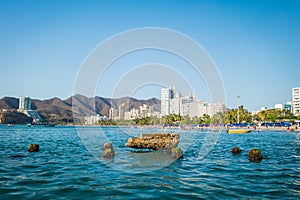 Beautiful view of Rodadero beach Santa Marta