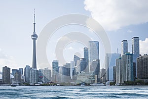 Beautiful view of Rogers Centre and CN Tower in Toronto