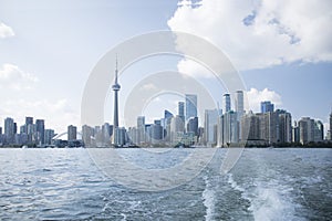 Beautiful view of Rogers Centre and CN Tower in Toronto