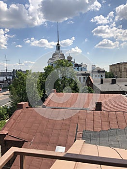 Beautiful view of the roofs and the river