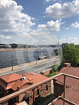 Beautiful view of the roofs and the river