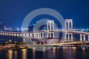 Sai Van Bridge view at night, Macau