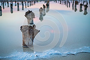 Beautiful view of salt lake Baskunchak in Astrakhan region, Russia