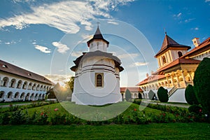 Beautiful view of Sambata de Sus Monastery, Romania.