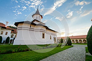 Beautiful view of Sambata de Sus Monastery, Romania.