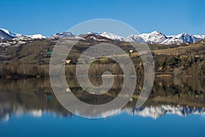 Beautiful view of San Ruffino lake on the sibillini park