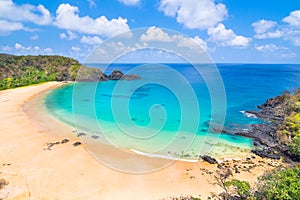 Sancho Beach in Fernando de Noronha Island Brazil, elected 4 times the most beautiful beach in the world photo