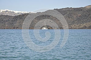 Beautiful view of the Santorini Caldera photo