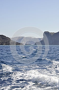 Beautiful view of the Santorini Caldera photo