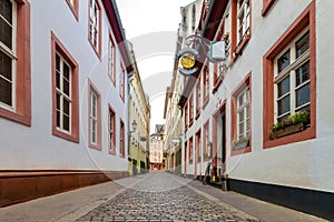 Beautiful view of scenic narrow street with historic traditional