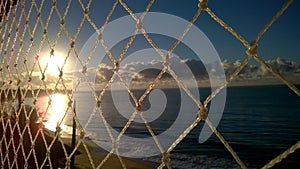 A beautiful view of sea behind the childsafe screen