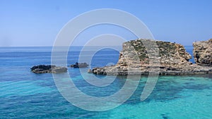 Beautiful view of the sea coast of Gozo, Malta