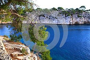 The beautiful view of the sea in the relaxing French town of Cassis