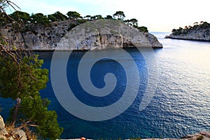 The beautiful view of the sea in the relaxing French town of Cassis