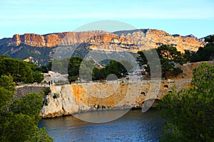 The beautiful view of the sea in the relaxing French town of Cassis