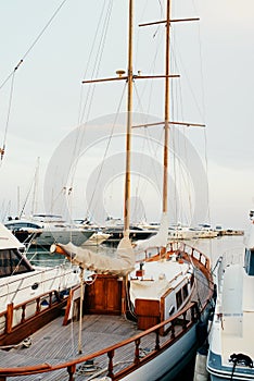 A beautiful view of the sea. Sea coast. Port with a large number of ships