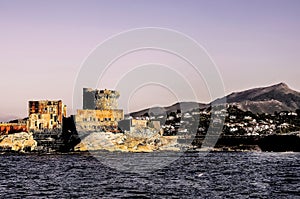 Beautiful view from the sea of Sokoa Fort, in Ciboure, France