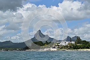 Beautiful view of seashores with beautiful mountains in background. Idyllic nature.